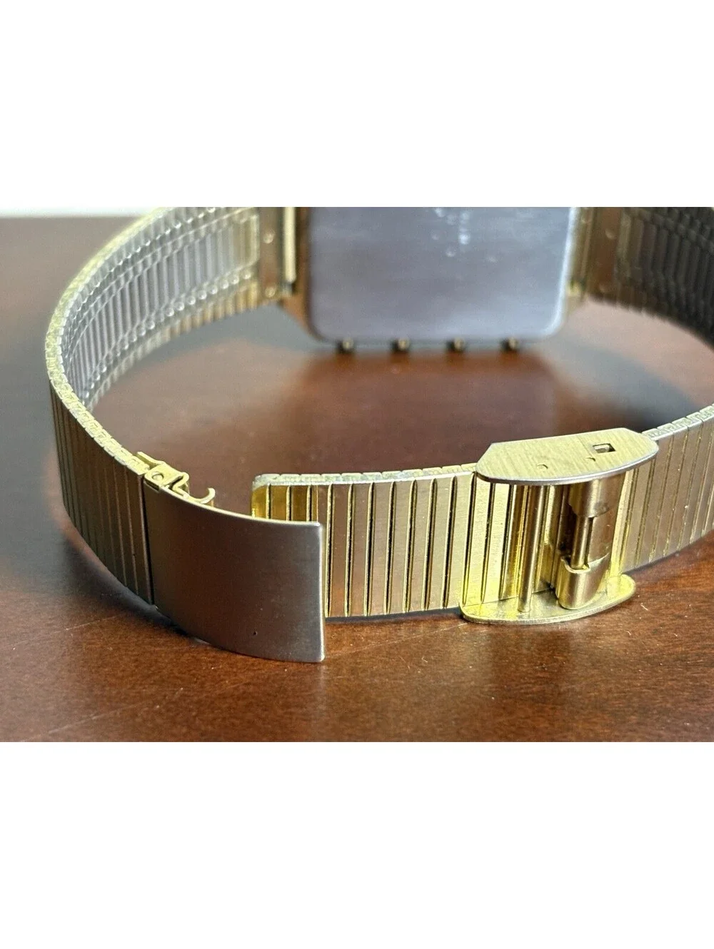 Vintage Mercury Calculator Watch Chronograph GoldTone 1980s Retro Rare Runs 32mm
